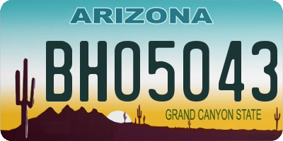 AZ license plate BHO5043