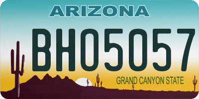 AZ license plate BHO5057