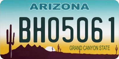 AZ license plate BHO5061