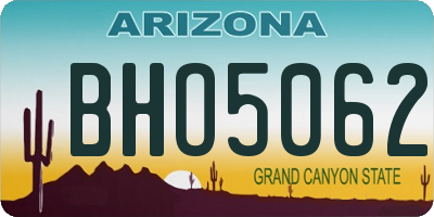 AZ license plate BHO5062