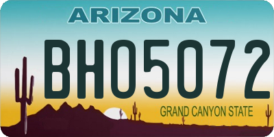 AZ license plate BHO5072