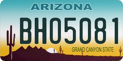 AZ license plate BHO5081