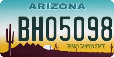 AZ license plate BHO5098