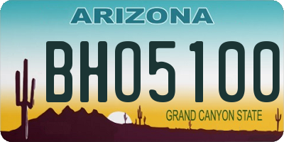 AZ license plate BHO5100