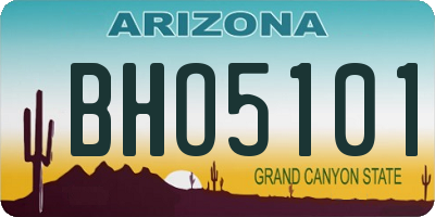 AZ license plate BHO5101