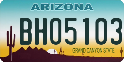 AZ license plate BHO5103