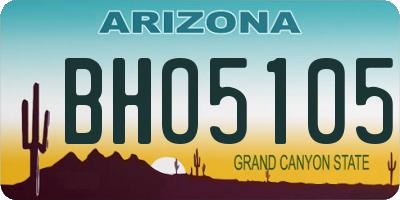 AZ license plate BHO5105