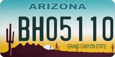 AZ license plate BHO5110