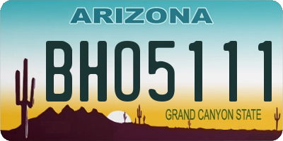 AZ license plate BHO5111