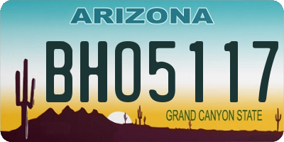 AZ license plate BHO5117