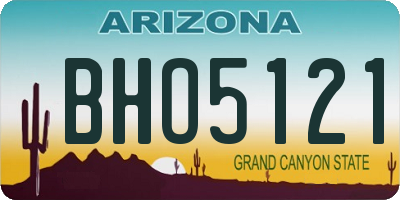 AZ license plate BHO5121
