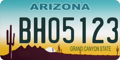 AZ license plate BHO5123
