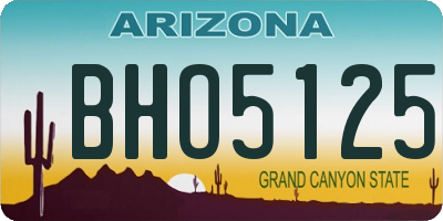 AZ license plate BHO5125