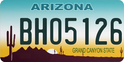AZ license plate BHO5126