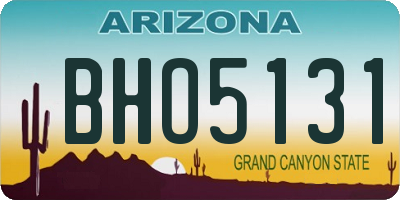 AZ license plate BHO5131