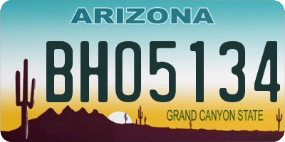AZ license plate BHO5134