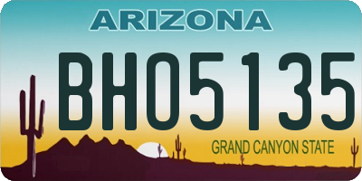 AZ license plate BHO5135