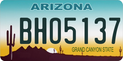 AZ license plate BHO5137