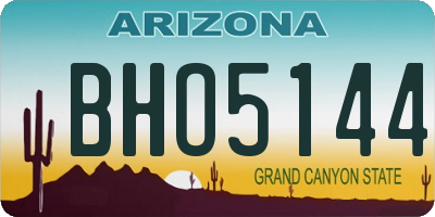 AZ license plate BHO5144