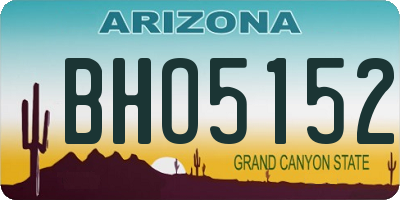 AZ license plate BHO5152