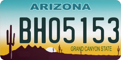 AZ license plate BHO5153