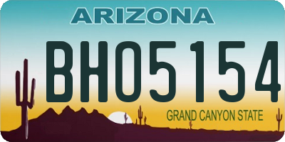 AZ license plate BHO5154