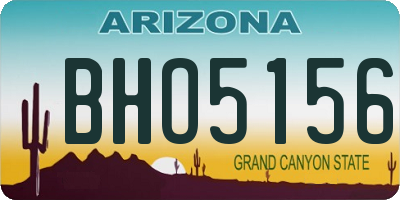 AZ license plate BHO5156