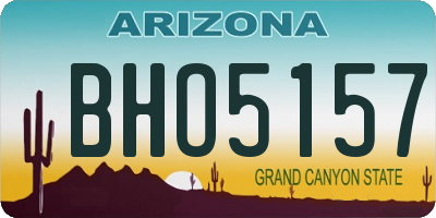 AZ license plate BHO5157