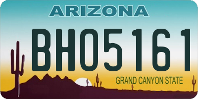 AZ license plate BHO5161