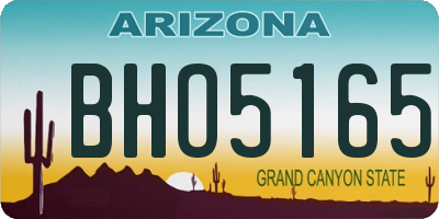 AZ license plate BHO5165