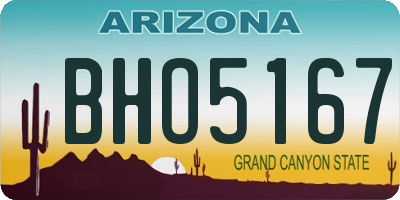 AZ license plate BHO5167