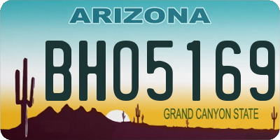 AZ license plate BHO5169