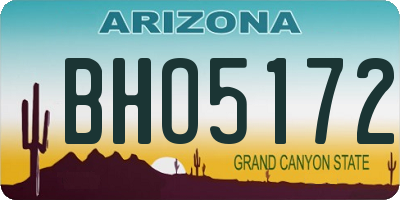 AZ license plate BHO5172