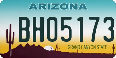 AZ license plate BHO5173