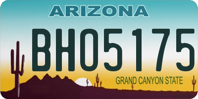 AZ license plate BHO5175