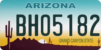 AZ license plate BHO5182