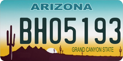 AZ license plate BHO5193