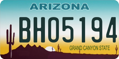 AZ license plate BHO5194