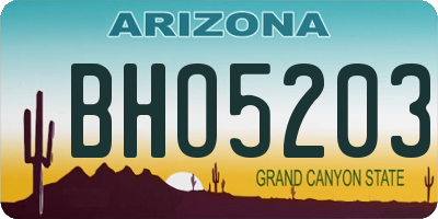 AZ license plate BHO5203
