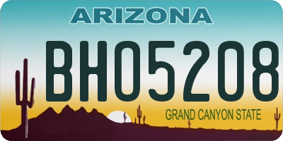 AZ license plate BHO5208