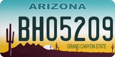 AZ license plate BHO5209