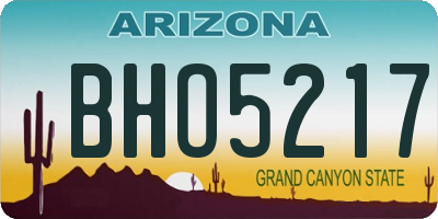 AZ license plate BHO5217