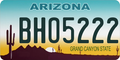 AZ license plate BHO5222