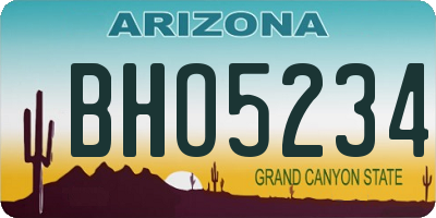 AZ license plate BHO5234