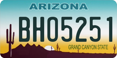 AZ license plate BHO5251