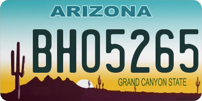AZ license plate BHO5265