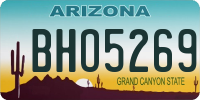 AZ license plate BHO5269