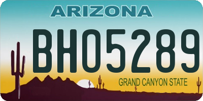 AZ license plate BHO5289