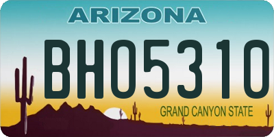 AZ license plate BHO5310