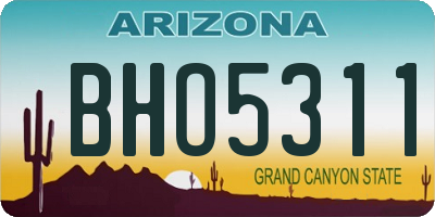 AZ license plate BHO5311